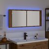 vidaXL LED Speilskap Artisan Eik 100 x 12 x 45 cm Konstruert tre