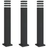 vidaXL Utend&oslash;rs gulvlamper 3 stk svart 80 cm aluminium