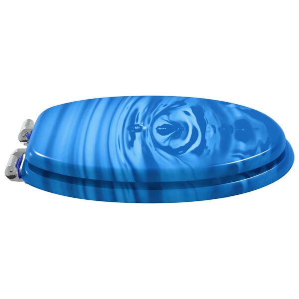 vidaXL Toalettsete Bl&aring; dr&aring;pe 44 x 38 cm MDF-plater