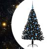 vidaXL Kunstig Forh&aring;ndsopplyst Juletre med 150 LED Svart 150 cm PVC
