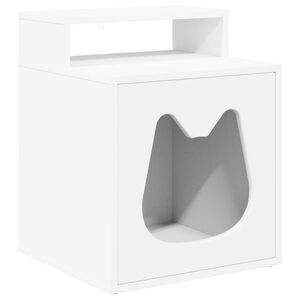 vidaXL Katt Hus Hvit 42,5 x 40 x 53,5 cm Konstruert tre
