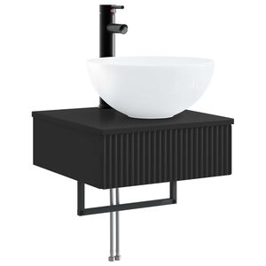 vidaXL Vegghengt vask Svart 40 x 41 x 40,5 cm Konstruert tre