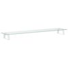 vidaXL Skjermstativ hvit 100x20x8 cm herdet glass og metall