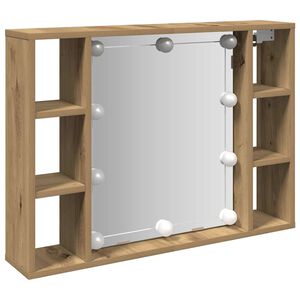 vidaXL Sminkebord med LED artisan eik 76x15x55 cm konstruert tre