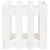 vidaXL Plantekasse med gjerdedesign hvit 40x40x40 cm heltre furu