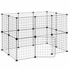 vidaXL Dyrebur 20 paneler med d&oslash;r svart 105x70x70 cm st&aring;l