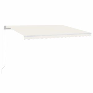 vidaXL Manuell uttrekkbar markise med LED 400x300 cm kremhvit