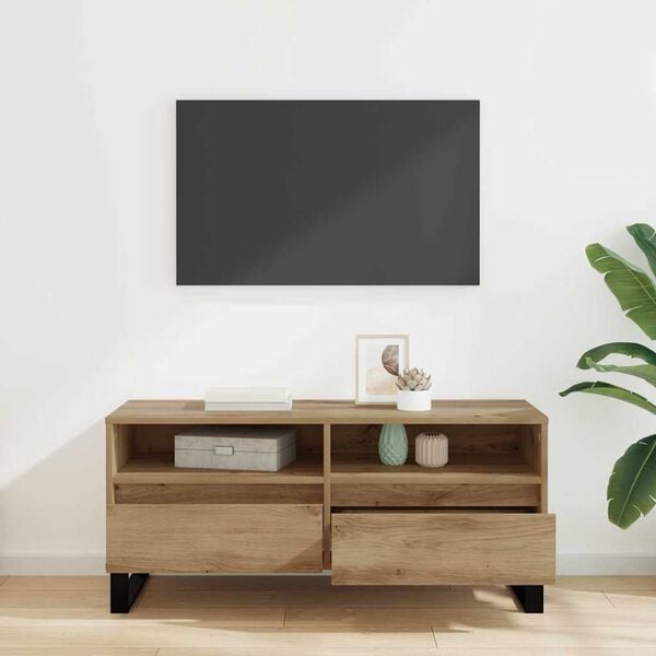 vidaXL TV-skap Artisan Eik 100 x 34,5 x 44,5 cm Ingeni&oslash;rtre og jern