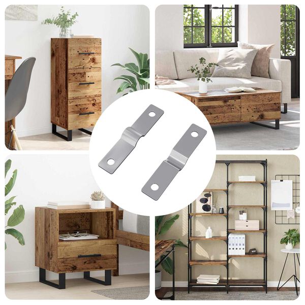 vidaXL Slagleplate 2 pcs s&oslash;lv 50 x 10 x 1,2 mm Jern