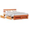 vidaXL Sengestamme med skuff Vokset Brun 150 x 200 cm Massiv furu