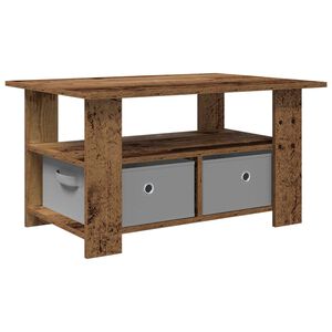 vidaXL Kaffebord med skuff Gammelt tre 77 x 55 x 42 cm Konstruert tre
