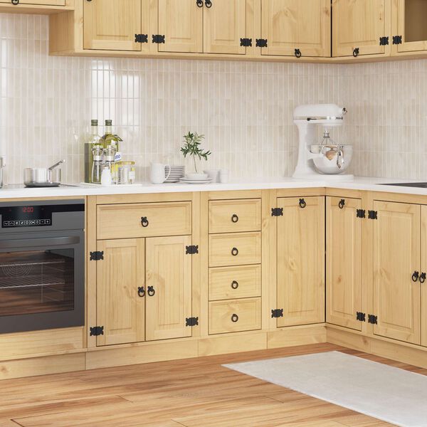 vidaXL Kabinett med skuff SKI HonningBrun 40 x 46 x 81 cm Massiv furu