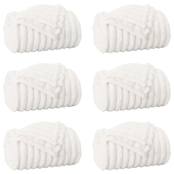 vidaXL Kastepledd 6 pcs Hvit 240 x 220 cm Fleece