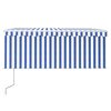 vidaXL Automatisk markise med rullegardin 3x2,5 m blå og hvit