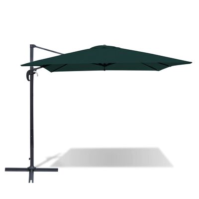 vidaXL Fritthengende parasoll 2,5x2,5 m firkantet aluminium grønn