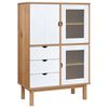 vidaXL Highboard OTTA brun og hvit 85x43x125 cm heltre furu