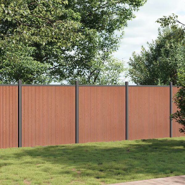 vidaXL Gjerdepanel brun 526x186 cm WPC