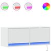 vidaXL Vegghengt TV-benk med LED hvit 100x31x35 cm