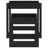 vidaXL Sandbord 2 stk svart heltre furu