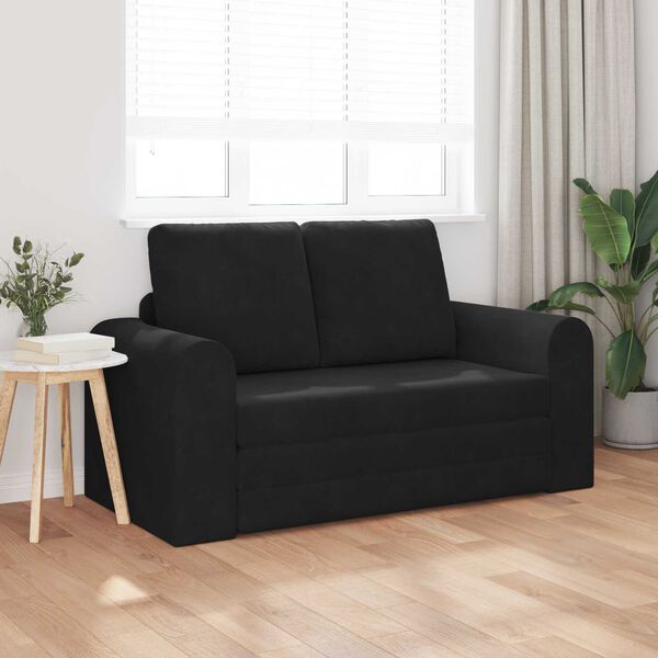 vidaXL Sammenleggbar Sofa seng Svart 148 x 71 x 83 cm Fl&oslash;yel