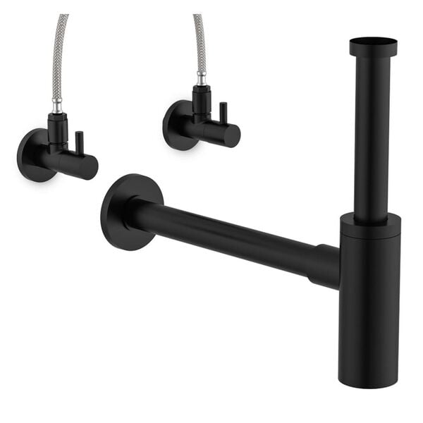 SCH&Uuml;TTE MS-vinkelventil med rosett 10 mm svart