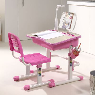 Vipack Justerbar barnepult Comfortline 301 med stol rosa og hvit