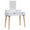 vidaXL Sminkebordsett FAUSKE 4 stk. Hvit 100 x 50 x 143 cm