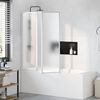 vidaXL Badekaravskjerming 141 x 132 cm 3 Sammenleggbare Paneler
