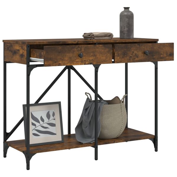 vidaXL Konsollbord r&oslash;kt eik 100x39x78,5 cm konstruert tre