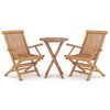 vidaXL Hagespisestuesett 3 deler heltre teak