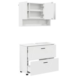 vidaXL Baderomsinnredningssett 2 stk. Hvit 76,5 x 35 x 64 cm