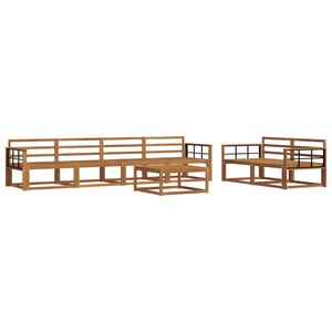 vidaXL Utend&oslash;rs sofa-sett 7 pcs Naturlig Solid akasietre