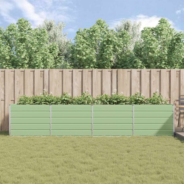 vidaXL Plantekassed Pastellgr&oslash;nn 195 x 100 x 45 cm Galvanisert St&aring;l