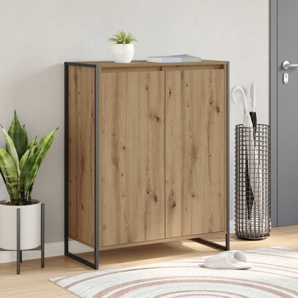 vidaXL Sko Skap Kunstnerisk Eik 79 x 36 x 100 cm Konstruert tre