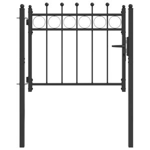 vidaXL Gjerdeport HORST 100 x 75 cm Metall Svart L&aring;sbar