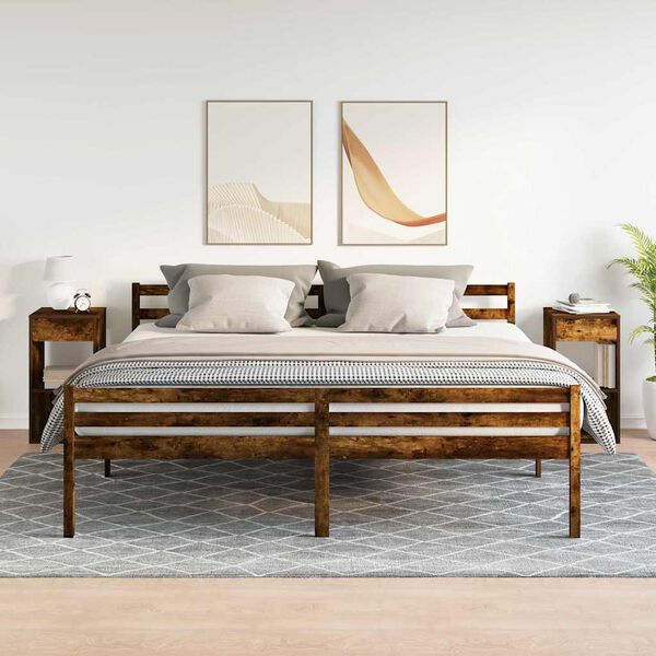 vidaXL Nattbord med skuff 2 stk r&oslash;kt eik 35x34x66,5 cm