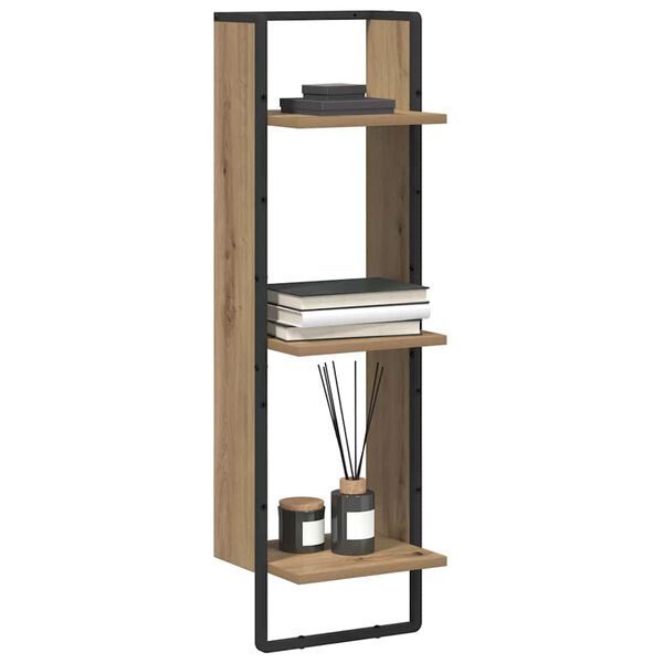 vidaXL Vegghylle med hylle Artisan Eik 30 x 25 x 100 cm Konstruert tre