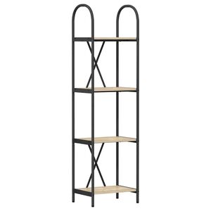 vidaXL Bokhylle 4 niv&aring;er 40 x 30 x 146 cm Konstruert tre Sonoma eik