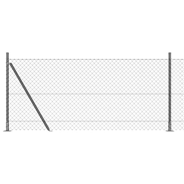 vidaXL Gjerdep&aring;le Gr&aring; 25 x 1 m (40 x 40 mm maske) St&aring;l og PVC