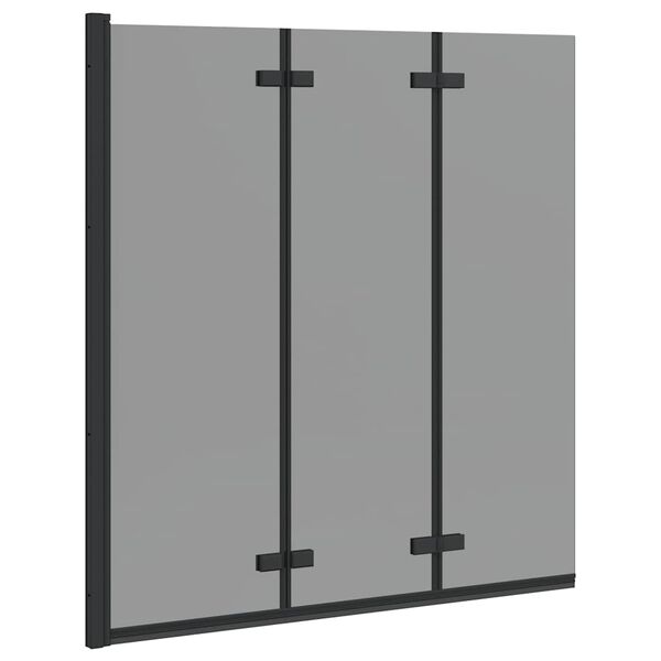 vidaXL Dusjinnhegning Svart 130 x 138 cm ESG Glass og Aluminium