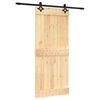 vidaXL Skyved&oslash;r Naturlig og svart 90 x 210 cm Massiv Furu Tre
