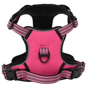 vidaXL Hundesele med reflekterende striper justerbar rosa M