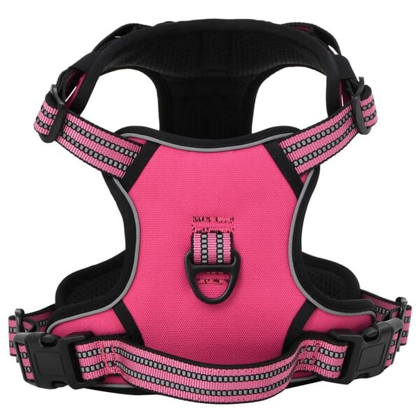 vidaXL Hundesele med reflekterende striper justerbar rosa M