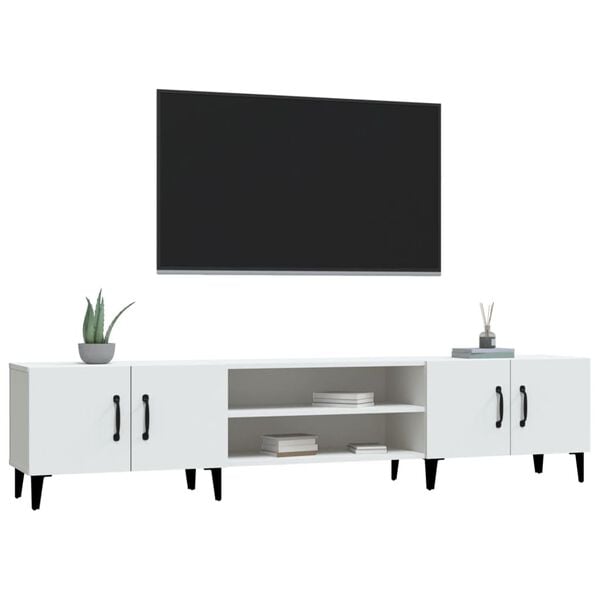vidaXL TV-skap hvit 180x31,5x40 cm konstruert tre
