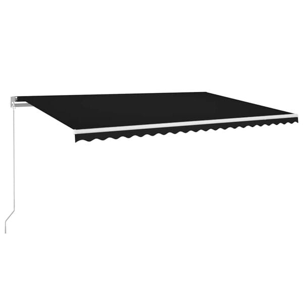vidaXL Manuell uttrekkbar markise med LED 500x300 cm antrasitt