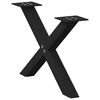 vidaXL Salongbordben X-formet 2 stk svart 50x(30-31) cm st&aring;l