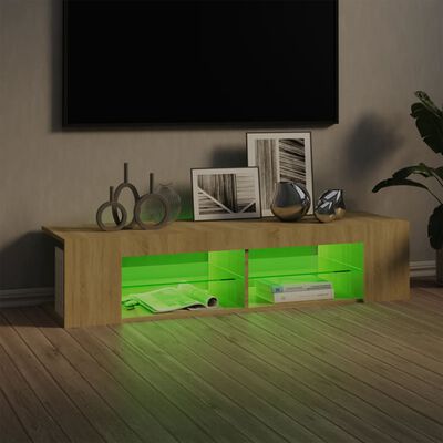 vidaXL TV-benk med LED-lys sonoma eik 135x39x30 cm
