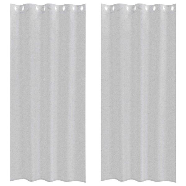 vidaXL Voile Gardin med gardiner 2 pcs Lysegr&aring; 260 x 140 cm Polyester