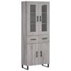vidaXL Highboard gr&aring; sonoma 69,5x34x180 cm konstruert tre