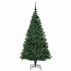 vidaXL Kunstig juletre med 300 LED gr&oslash;nn 180 cm PVC og St&aring;l og Plast